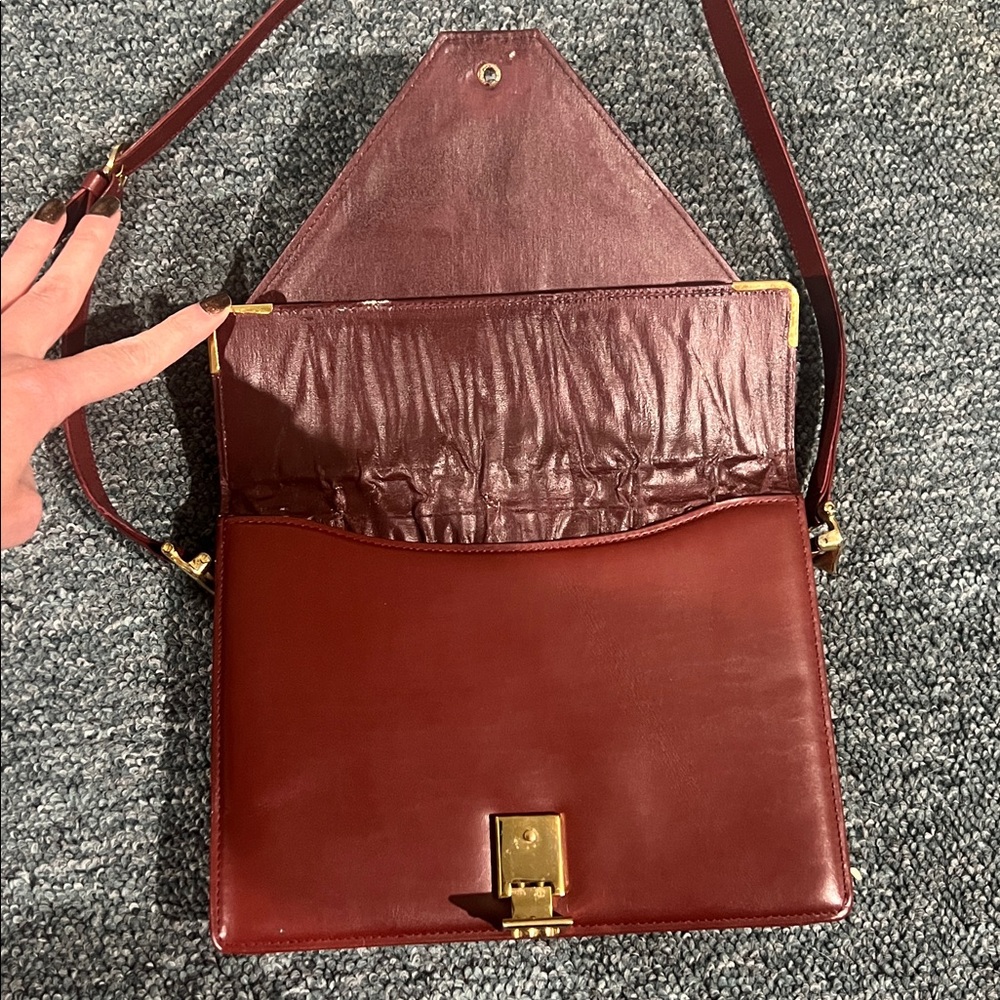 vintage Cartier Must de Cartier shoulder bag bordeaux leather gold-tone hardware - Picture 4 of 14